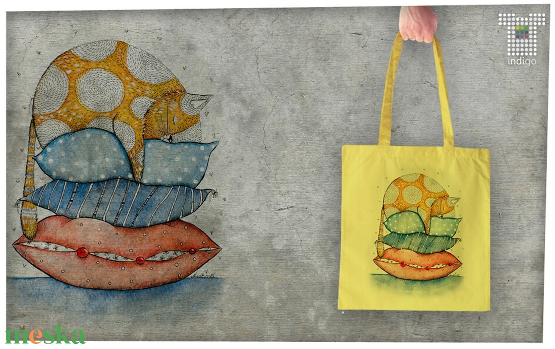 Cica párnákon textiltáska - táska & tok - bevásárlás & shopper táska - shopper, textiltáska, szatyor - Meska.hu Cica párnákon textiltáska - táska & tok - bevásárlás & shopper táska - shopper, textiltáska, szatyor - Meska.hu