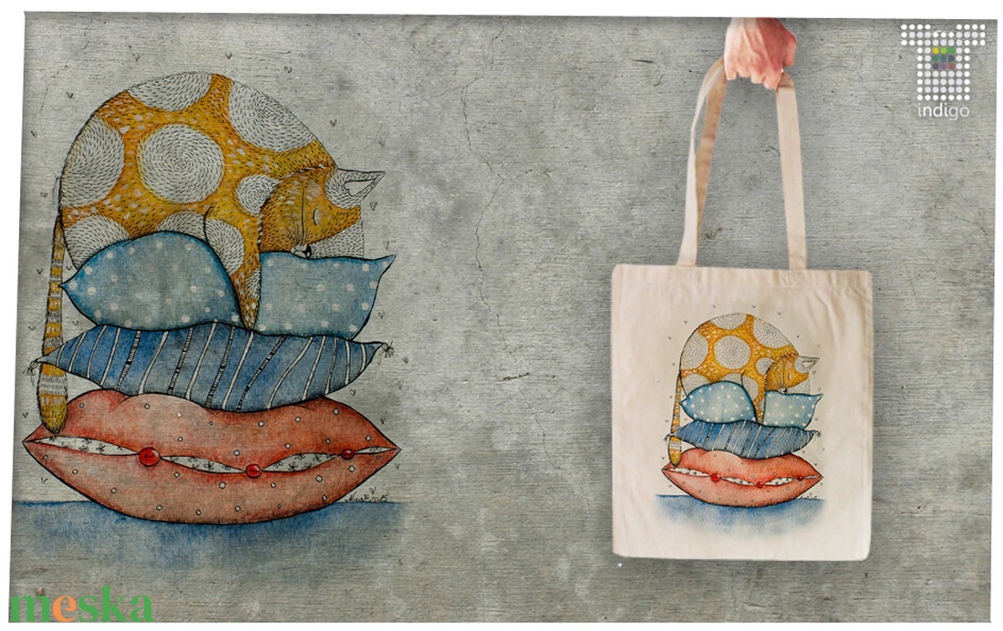 Cica párnákon textiltáska - táska & tok - bevásárlás & shopper táska - shopper, textiltáska, szatyor - Meska.hu Cica párnákon textiltáska - táska & tok - bevásárlás & shopper táska - shopper, textiltáska, szatyor - Meska.hu