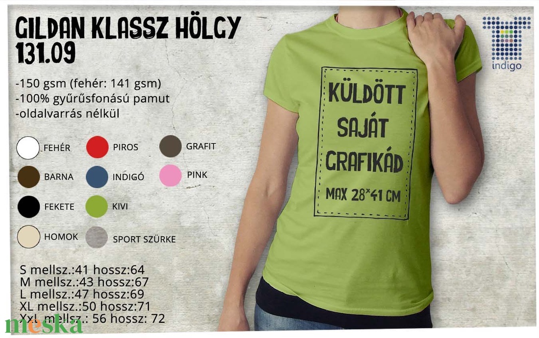 Női póló a Te grafikáddal  - Küldött grafika hagyományos fazonú Gildan női pólóra - ruha & divat - női ruha - póló, felső - Meska.hu
