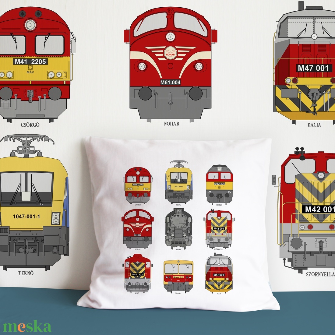 munkagépes, mentő járgányos vagy vonatos párna - otthon & életmód - babaszoba, gyerekszoba - babaszoba, gyerekszoba - Meska.hu