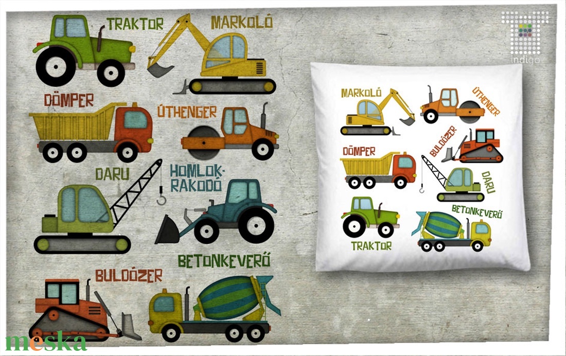 munkagépes, mentő járgányos vagy vonatos párna - otthon & életmód - babaszoba, gyerekszoba - babaszoba, gyerekszoba - Meska.hu