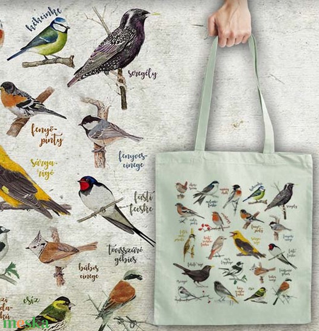 Énekes madarak textiltáskán - táska & tok - bevásárlás & shopper táska - shopper, textiltáska, szatyor - Meska.hu Énekes madarak textiltáskán - táska & tok - bevásárlás & shopper táska - shopper, textiltáska, szatyor - Meska.hu