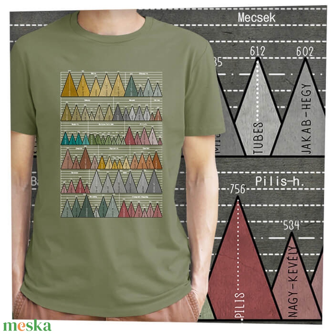 73 hegycsúcs - Magyar hegységek - Prémium bio férfi póló  - ruha & divat - férfi ruha - póló - Meska.hu