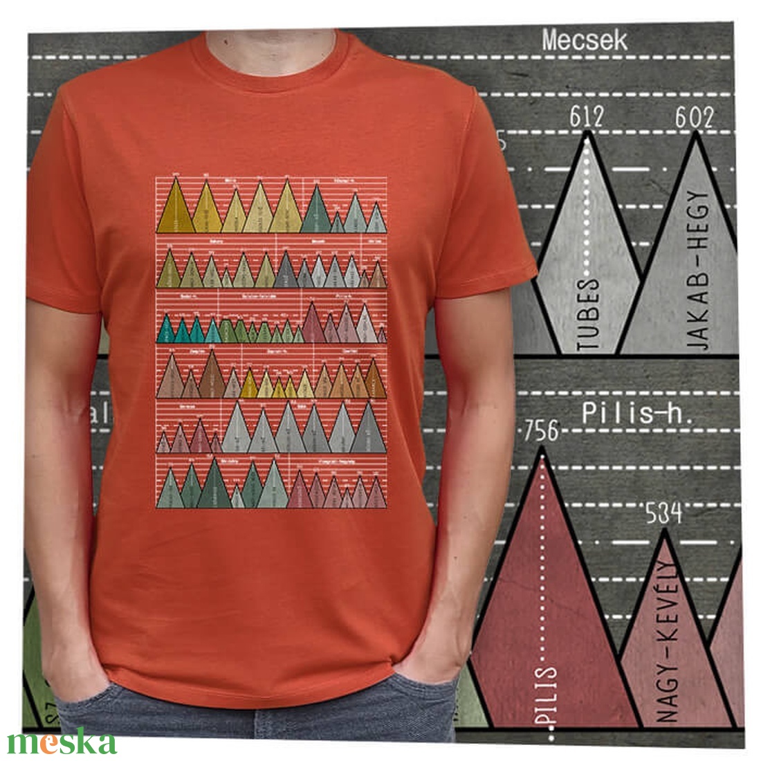 73 hegycsúcs - Magyar hegységek - Prémium bio férfi póló  - ruha & divat - férfi ruha - póló - Meska.hu