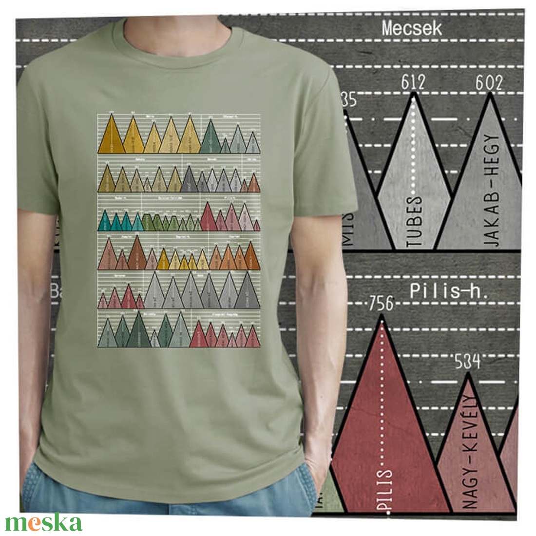 73 hegycsúcs - Magyar hegységek - Prémium bio férfi póló  - ruha & divat - férfi ruha - póló - Meska.hu