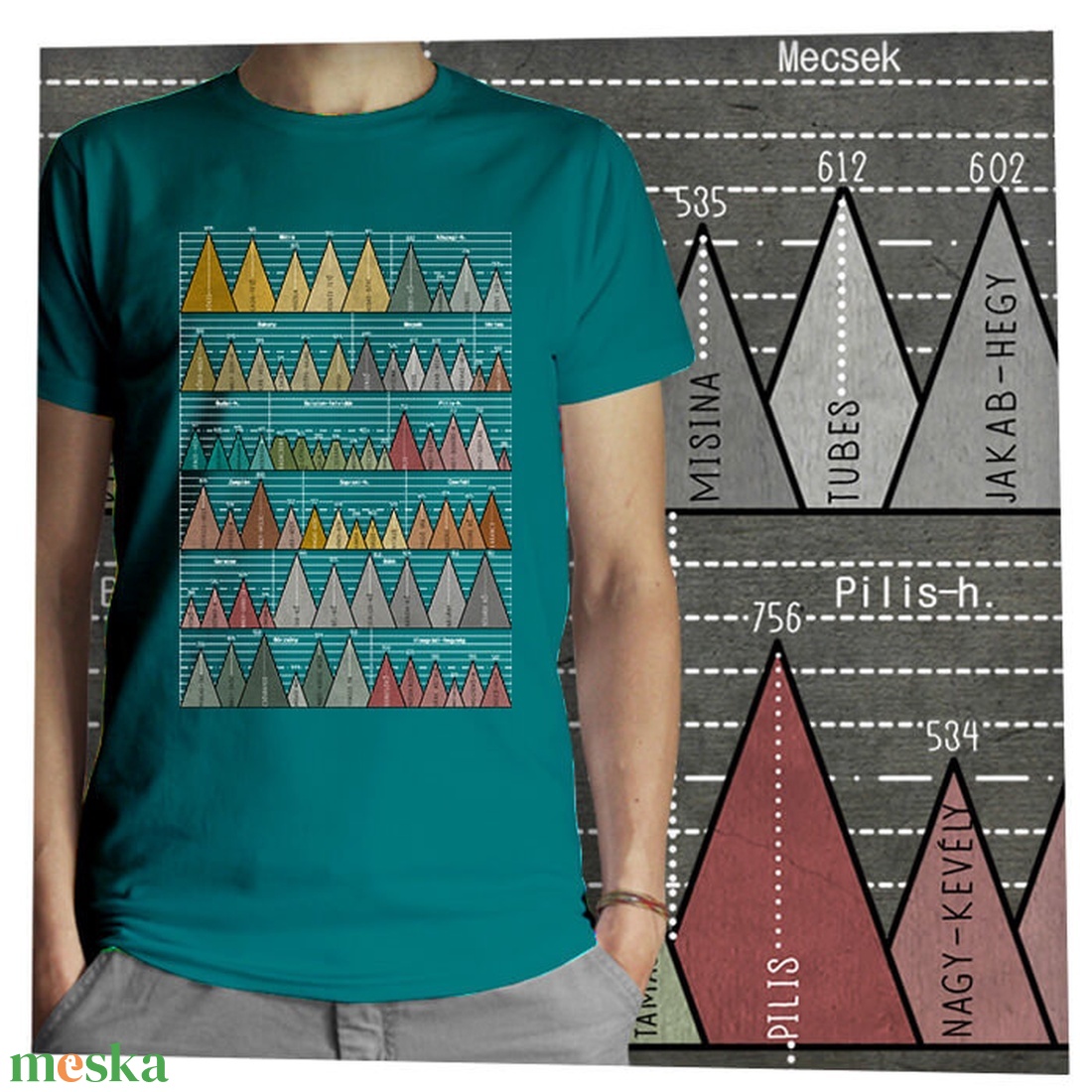 73 hegycsúcs - Magyar hegységek - Jó minőségű klasszikus férfipóló - ruha & divat - férfi ruha - póló - Meska.hu