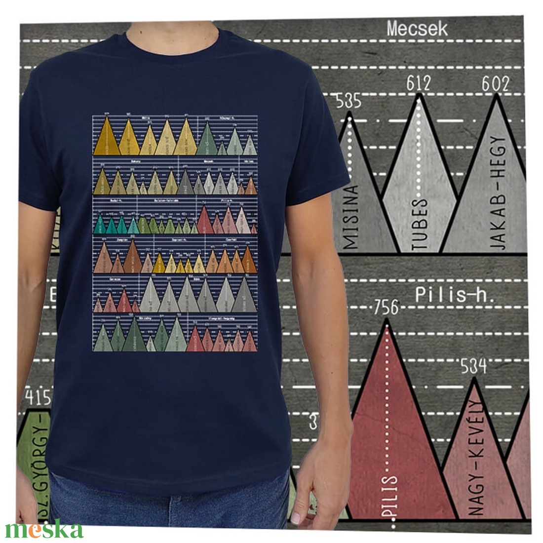 73 hegycsúcs - Magyar hegységek - Jó minőségű klasszikus férfipóló - ruha & divat - férfi ruha - póló - Meska.hu