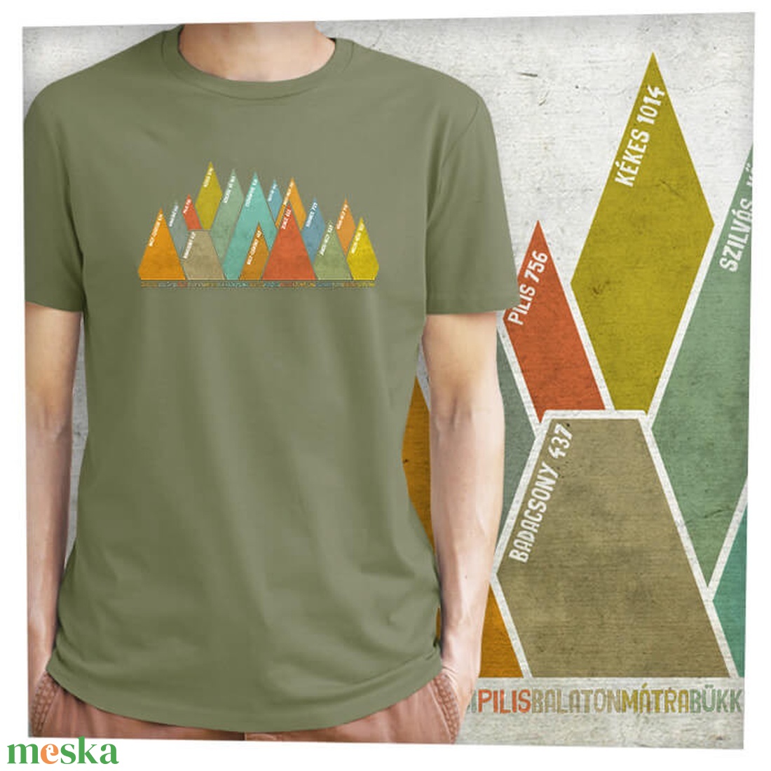 15 hegycsúcs - Magyar hegységek - Prémium bio férfi póló  - ruha & divat - férfi ruha - póló - Meska.hu