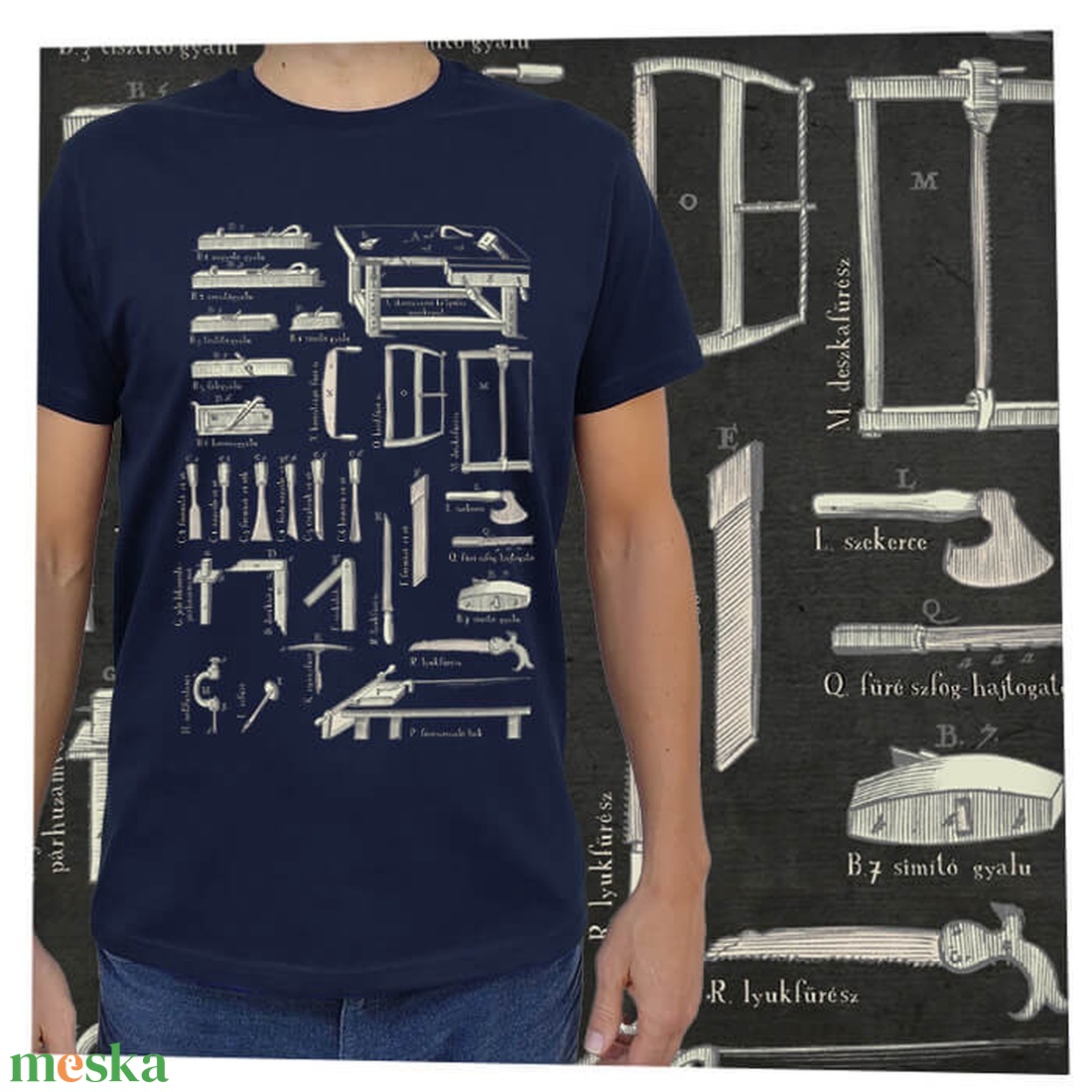 Asztalos szerszámok - Jó minőségű klasszikus férfi póló  - ruha & divat - férfi ruha - póló - Meska.hu