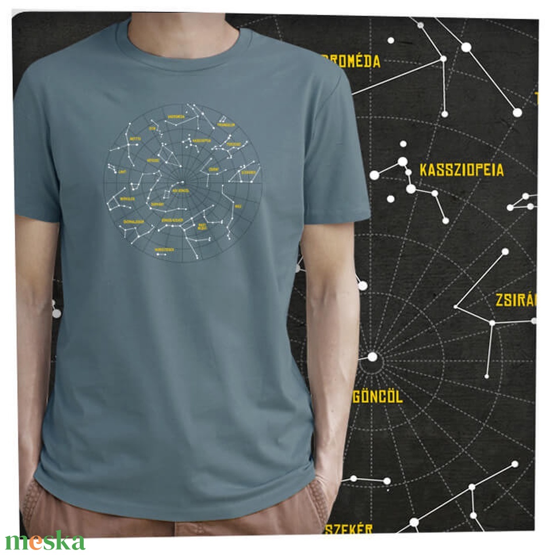 Csillagképek - Prémium bio férfi póló  - ruha & divat - férfi ruha - póló - Meska.hu