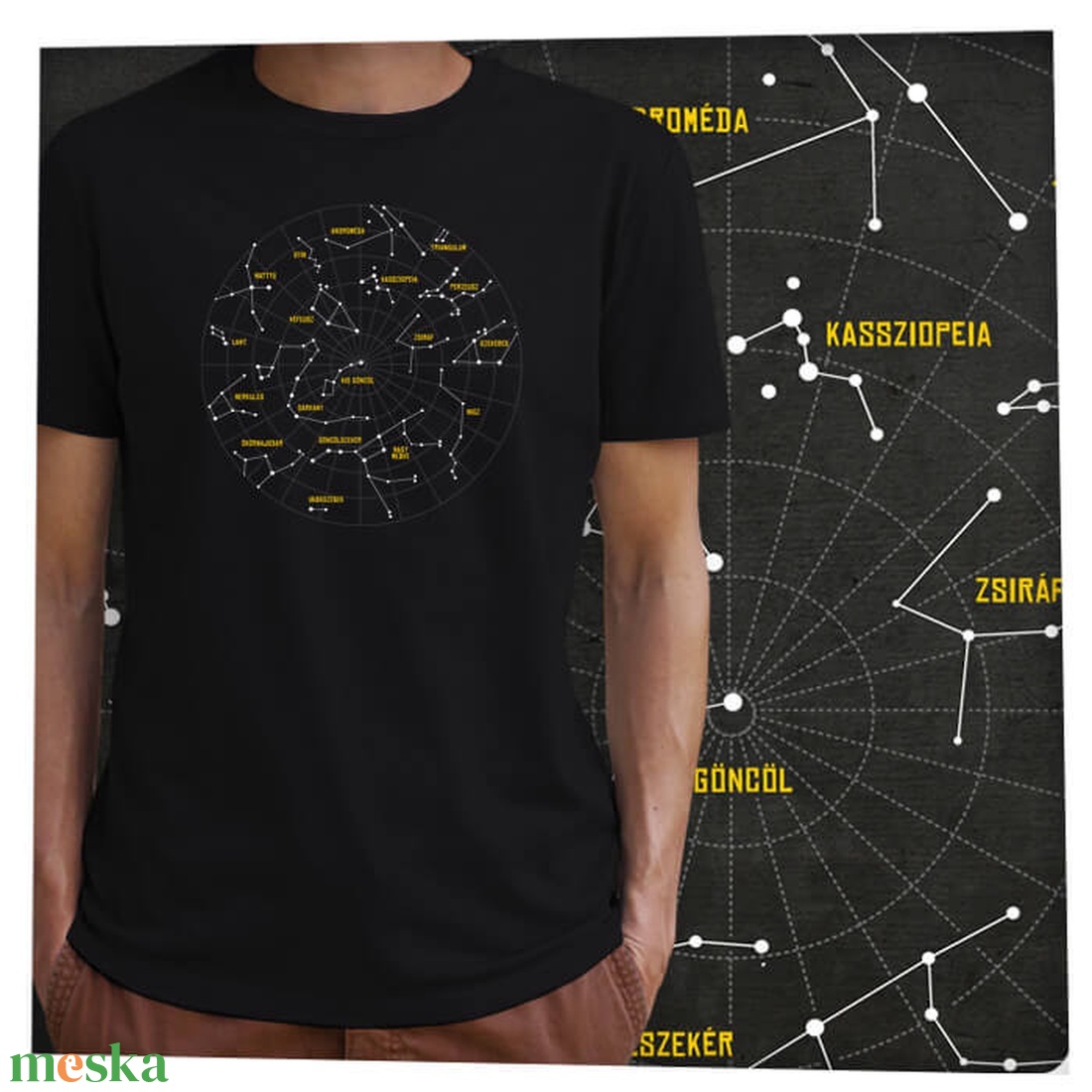 Csillagképek - Prémium bio férfi póló  - ruha & divat - férfi ruha - póló - Meska.hu