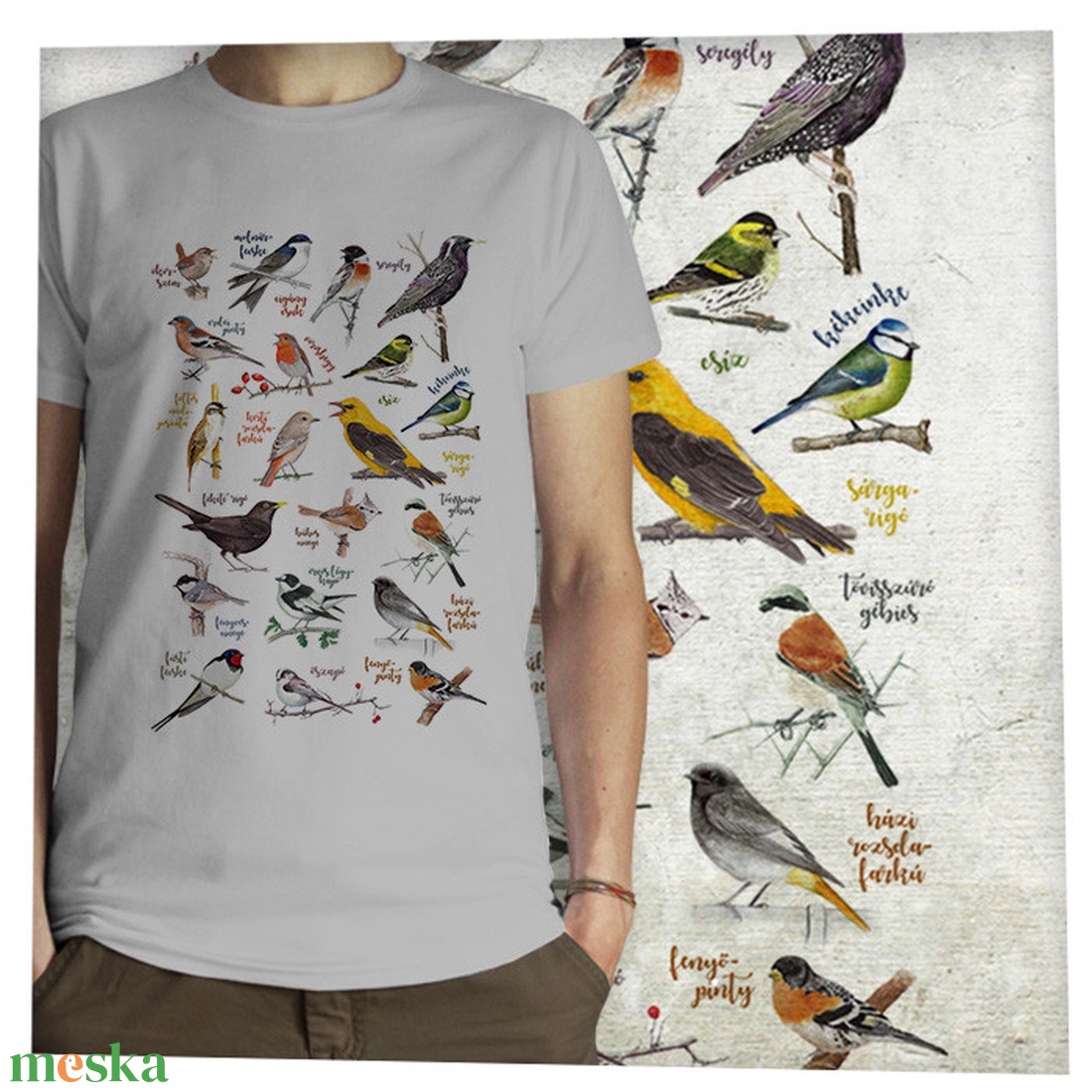 Énekesmadarak - Jó minőségű klasszikus férfi póló  - ruha & divat - férfi ruha - póló - Meska.hu