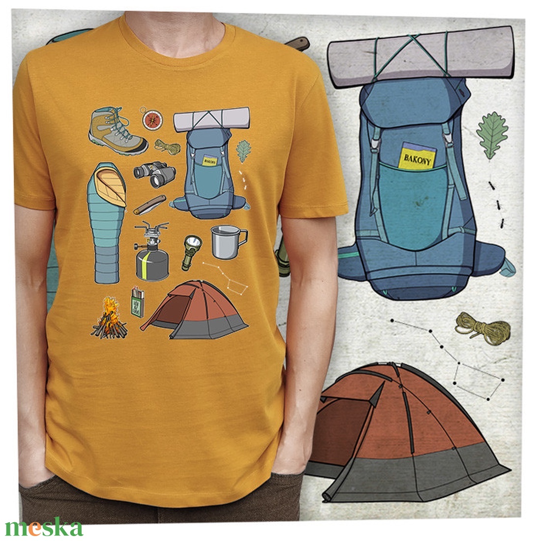 Túrázós  - Prémium bio férfi póló  - ruha & divat - férfi ruha - póló - Meska.hu