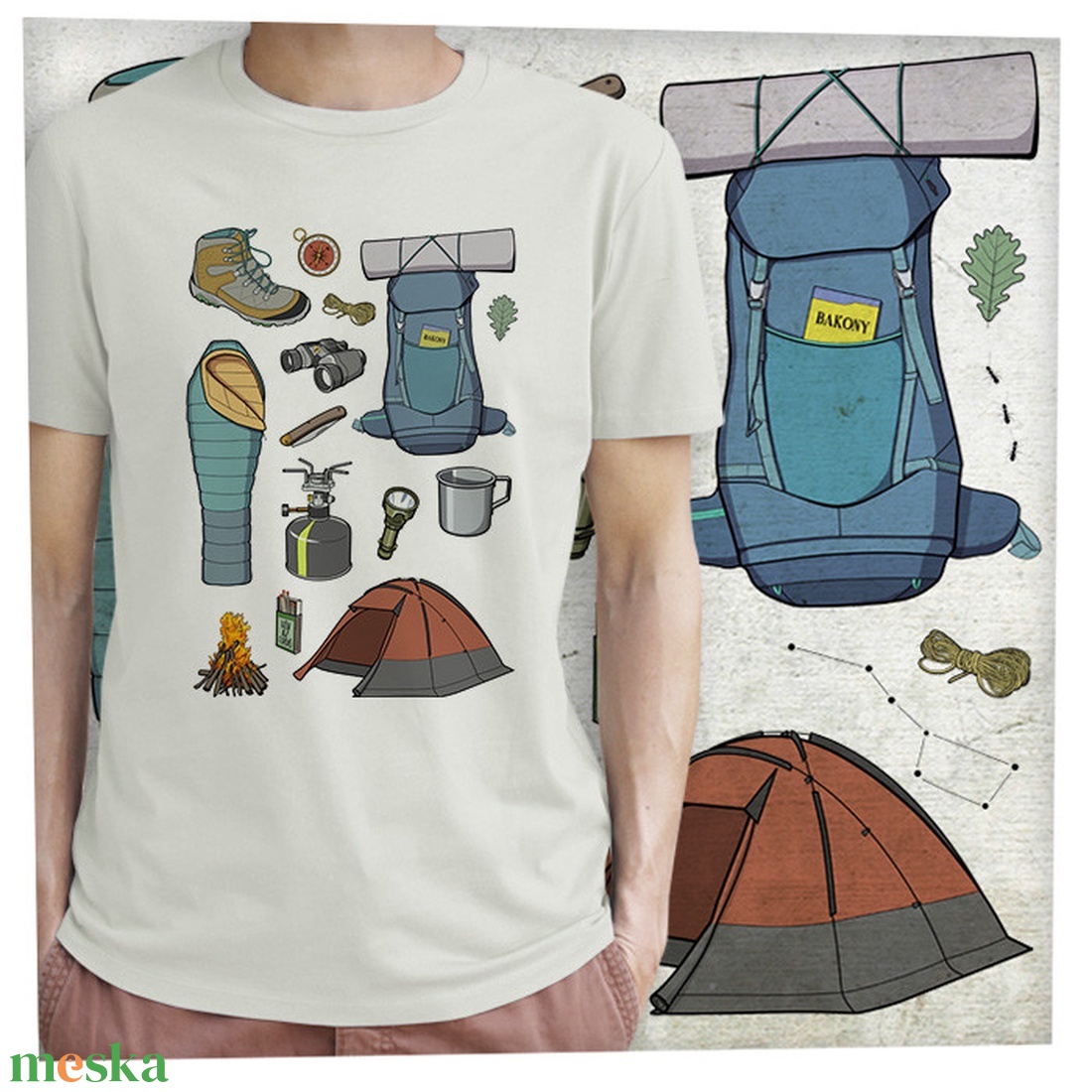 Túrázós  - Prémium bio férfi póló  - ruha & divat - férfi ruha - póló - Meska.hu