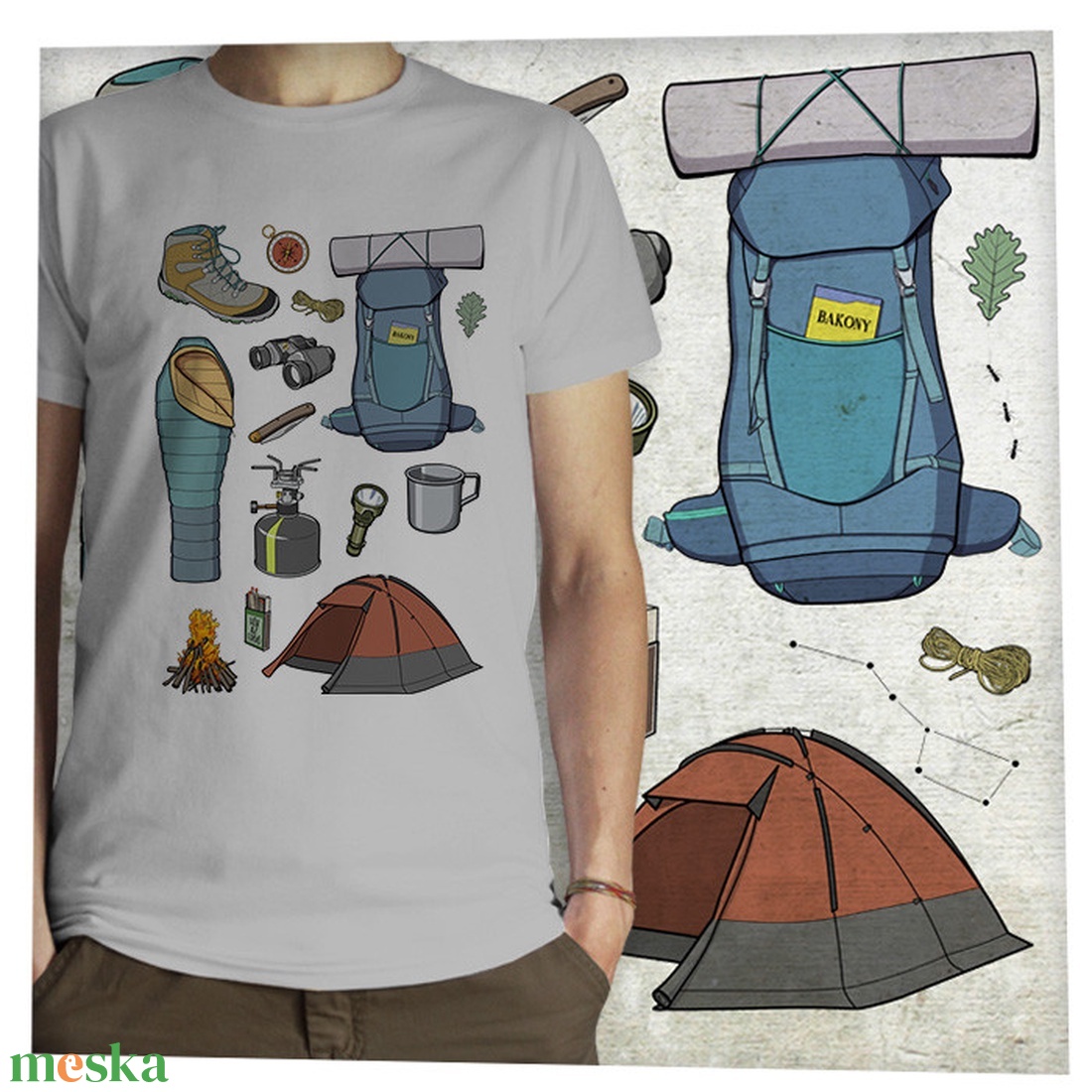 Túrázós  - Prémium bio férfi póló  - ruha & divat - férfi ruha - póló - Meska.hu