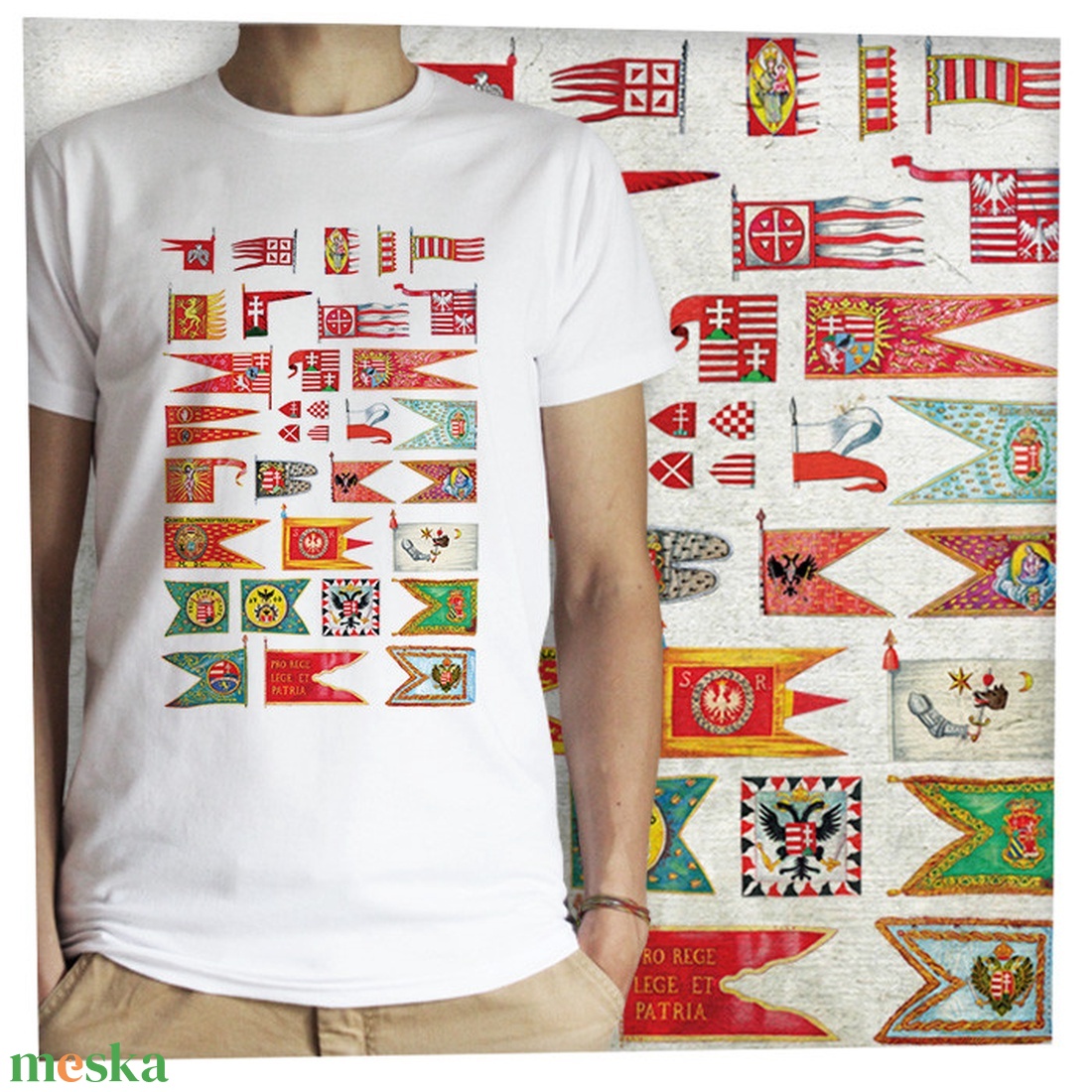 Magyar hadizászlók -  Jó minőségű klasszikus férfi póló - ruha & divat - férfi ruha - póló - Meska.hu