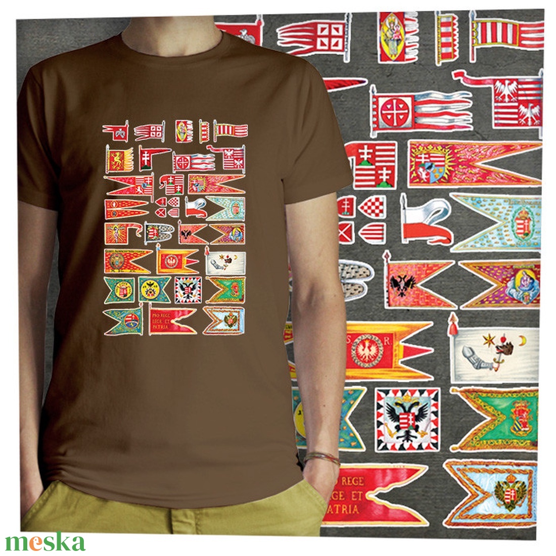 Magyar hadizászlók -  Jó minőségű klasszikus férfi póló - ruha & divat - férfi ruha - póló - Meska.hu