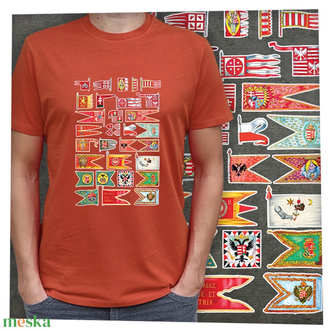 Magyar hadizászlók - Prémium bio férfi póló - ruha & divat - férfi ruha - póló - Meska.hu