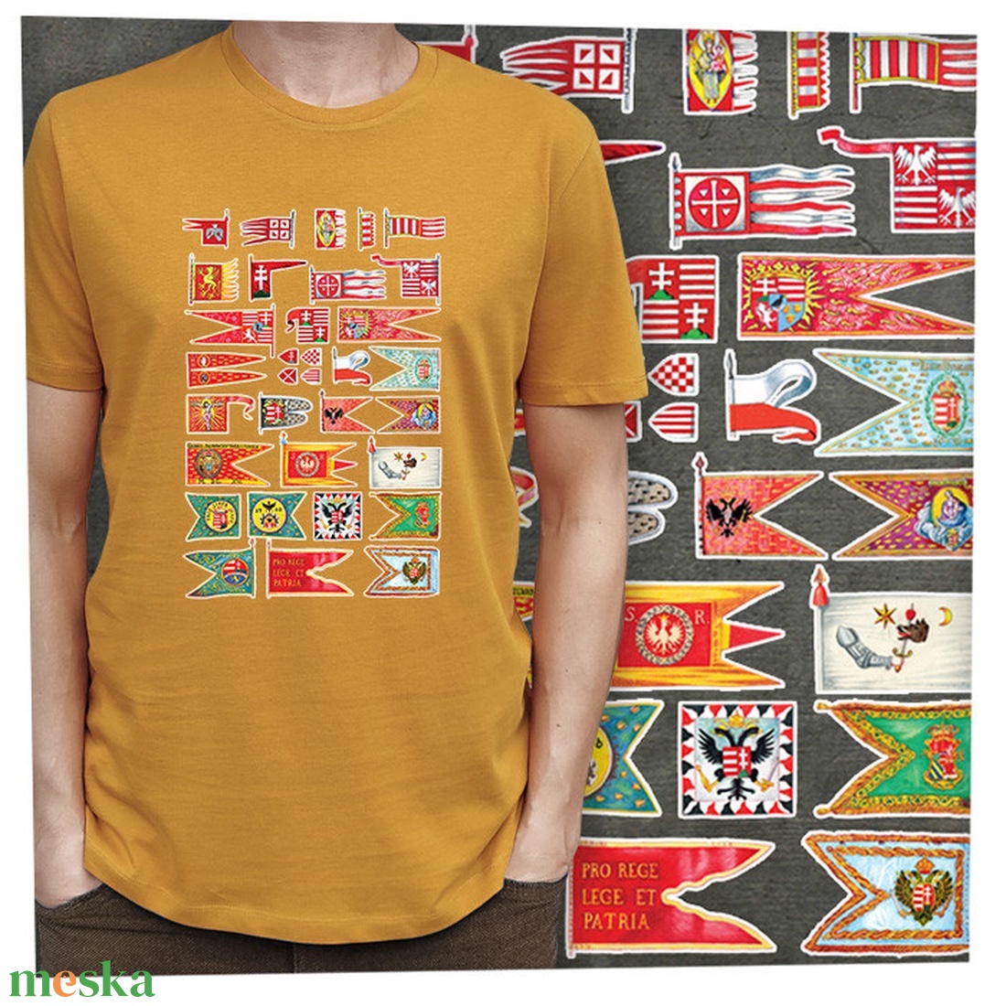 Magyar hadizászlók - Prémium bio férfi póló - ruha & divat - férfi ruha - póló - Meska.hu