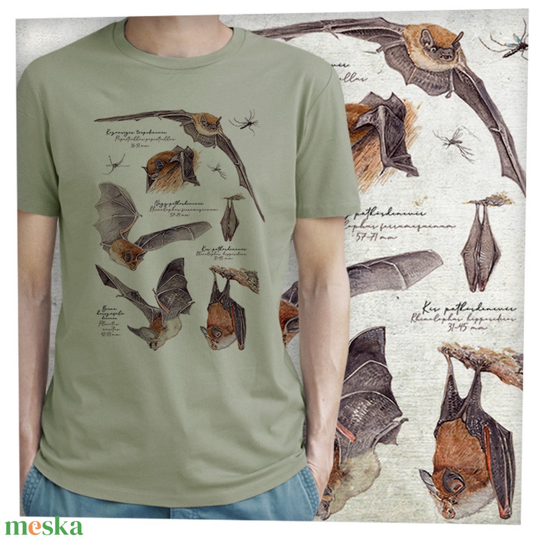 Denevér - Prémium bio férfi póló - ruha & divat - férfi ruha - póló - Meska.hu