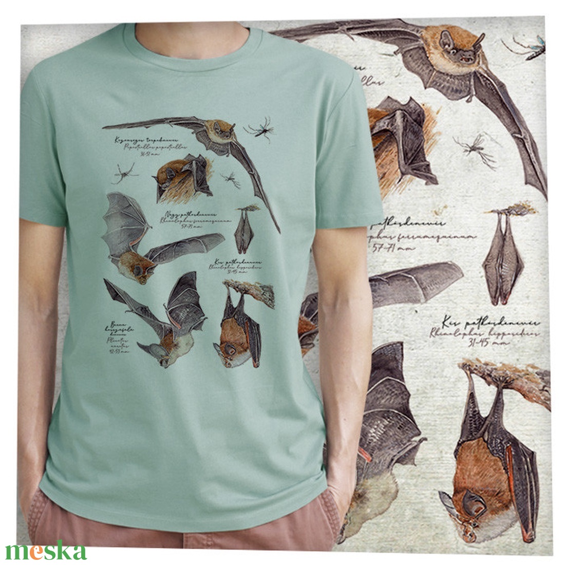 Denevér - Prémium bio férfi póló - ruha & divat - férfi ruha - póló - Meska.hu