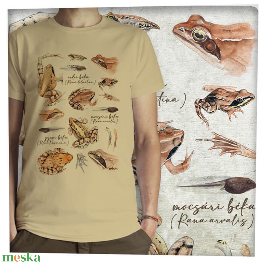 Békák  -  Jó minőségű klasszikus férfi póló - ruha & divat - férfi ruha - póló - Meska.hu
