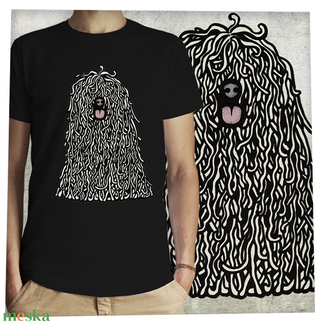 Puli -  Jó minőségű klasszikus férfi póló - ruha & divat - férfi ruha - póló - Meska.hu