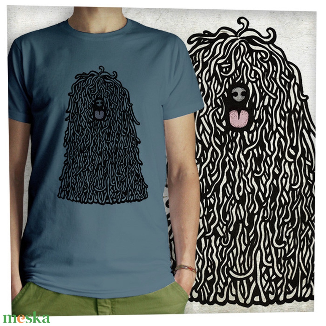 Puli -  Jó minőségű klasszikus férfi póló - ruha & divat - férfi ruha - póló - Meska.hu