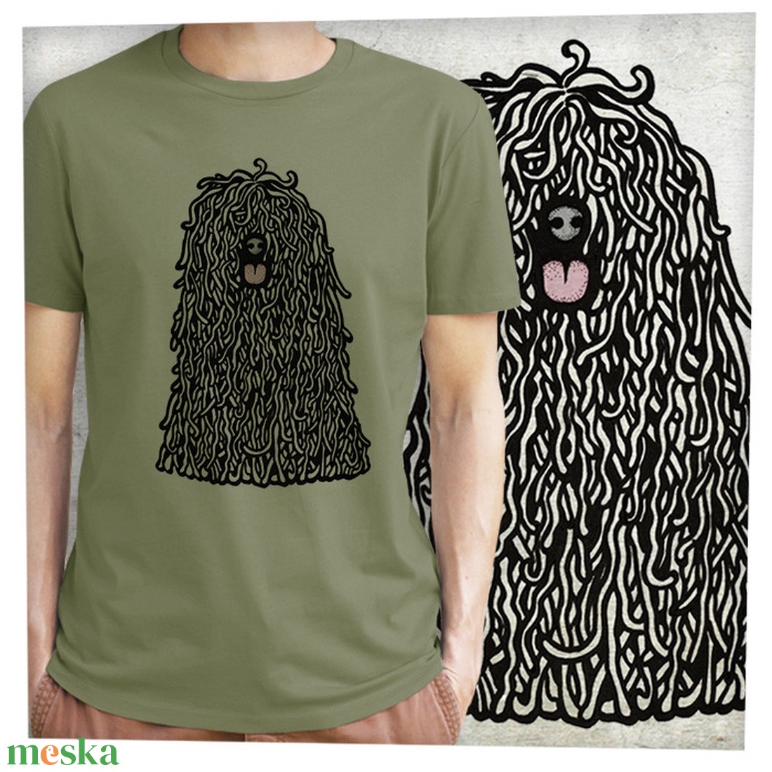 Puli - Prémium bio férfi póló - ruha & divat - férfi ruha - póló - Meska.hu