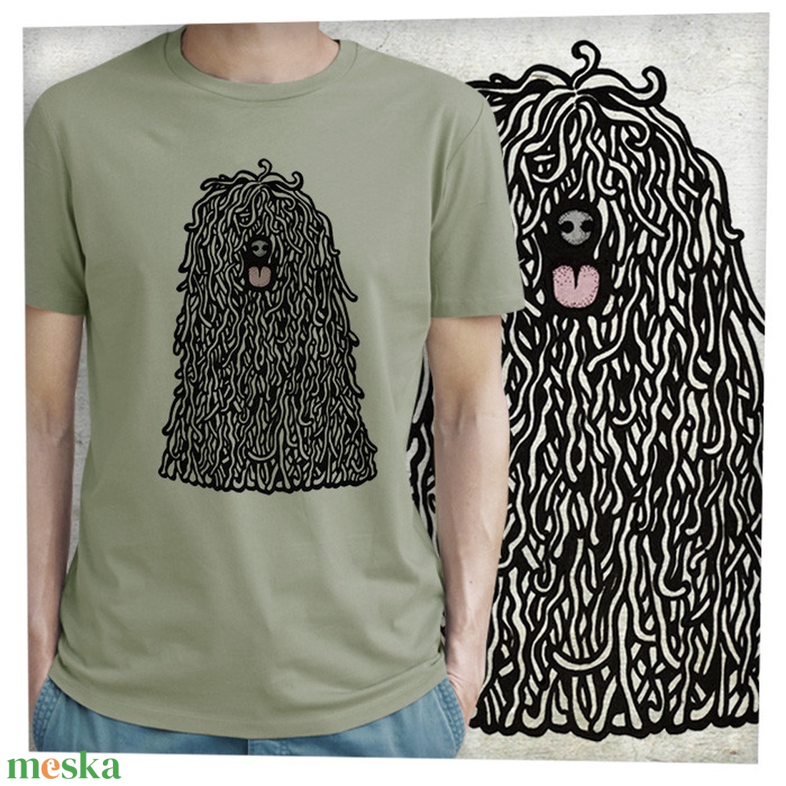 Puli - Prémium bio férfi póló - ruha & divat - férfi ruha - póló - Meska.hu