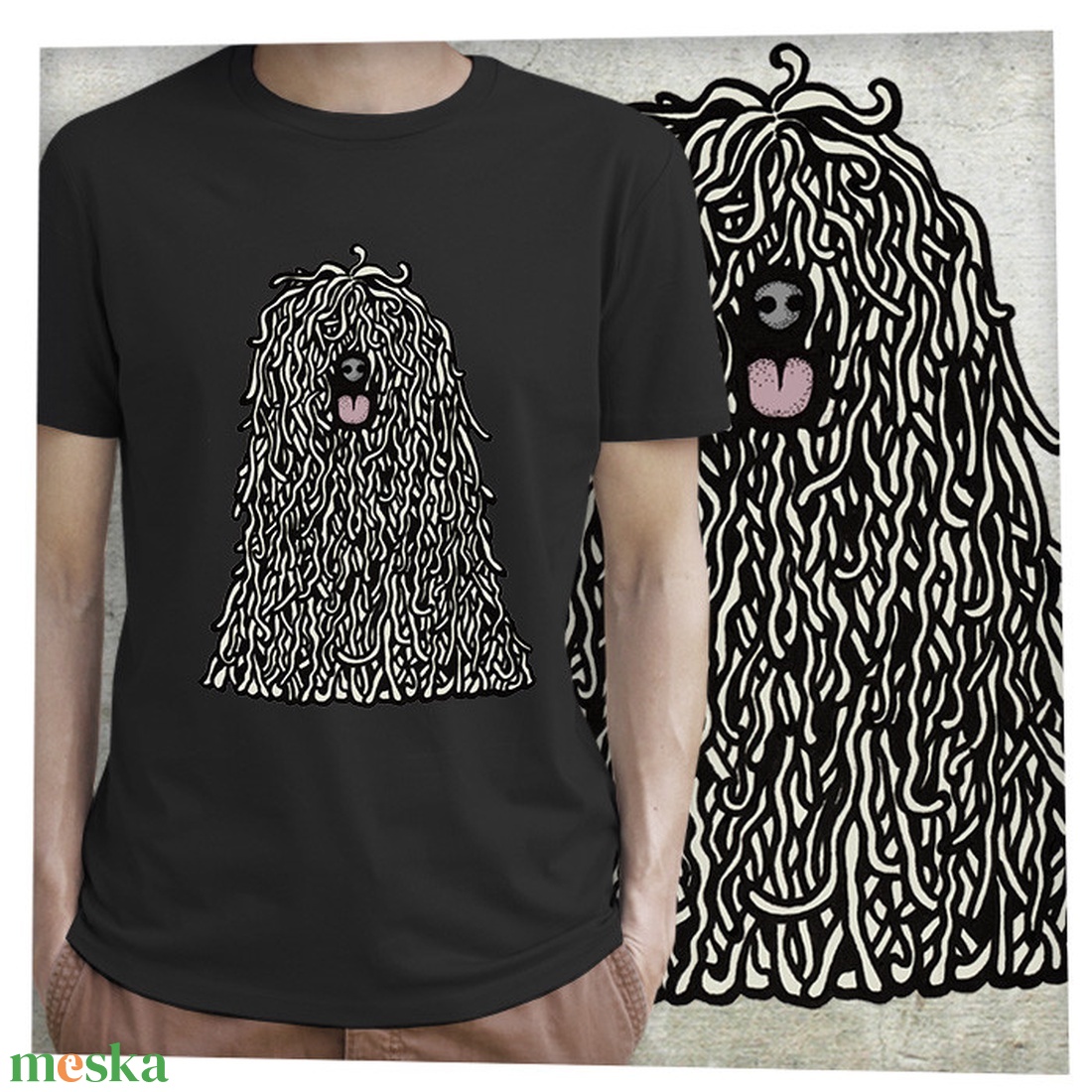 Puli - Prémium bio férfi póló - ruha & divat - férfi ruha - póló - Meska.hu