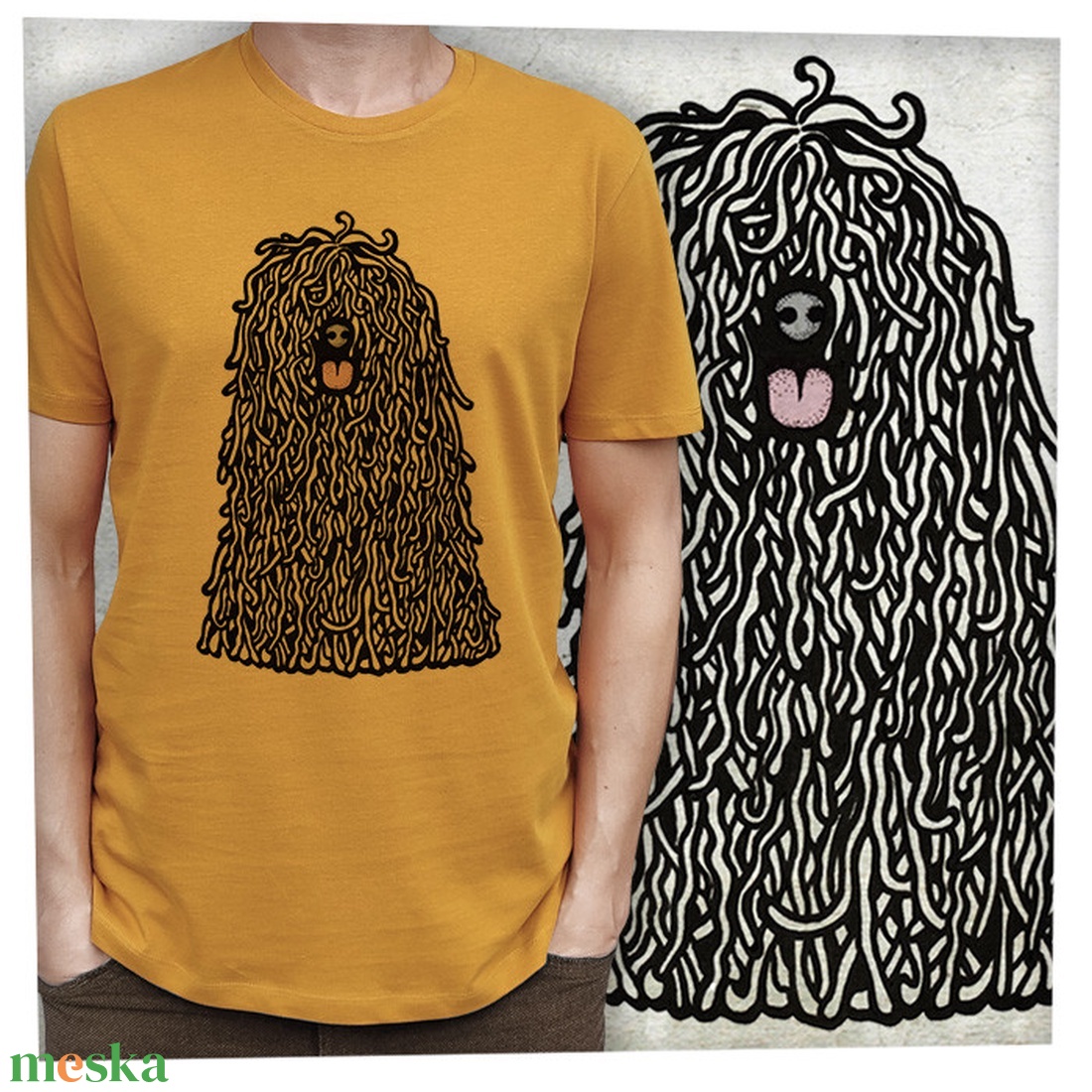 Puli - Prémium bio férfi póló - ruha & divat - férfi ruha - póló - Meska.hu