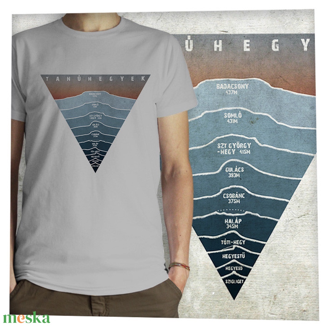 Tanúhegyek-Balaton-felvidéki túra -  Jó minőségű klasszikus férfipóló - ruha & divat - férfi ruha - póló - Meska.hu