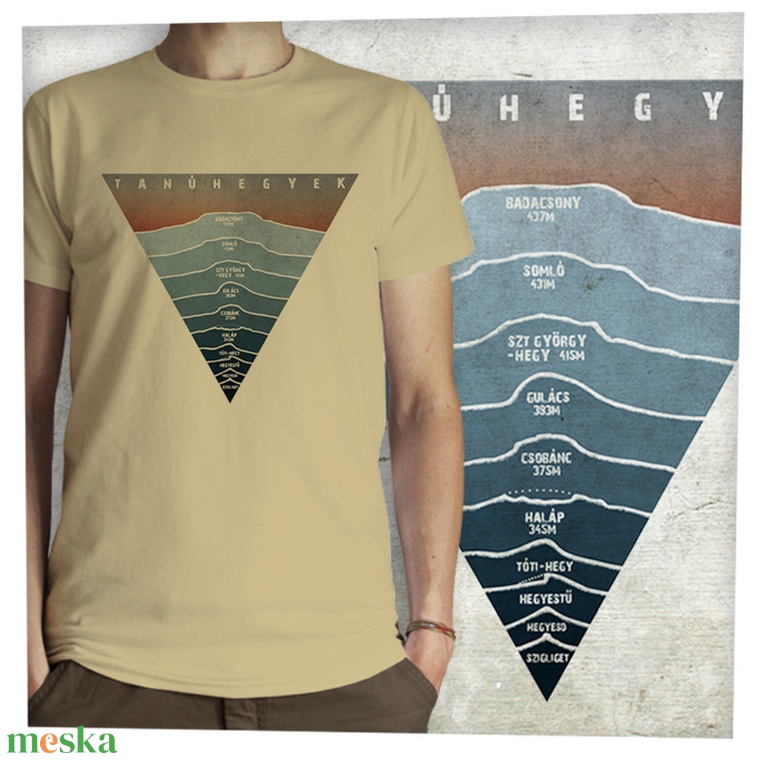 Tanúhegyek-Balaton-felvidéki túra -  Jó minőségű klasszikus férfipóló - ruha & divat - férfi ruha - póló - Meska.hu