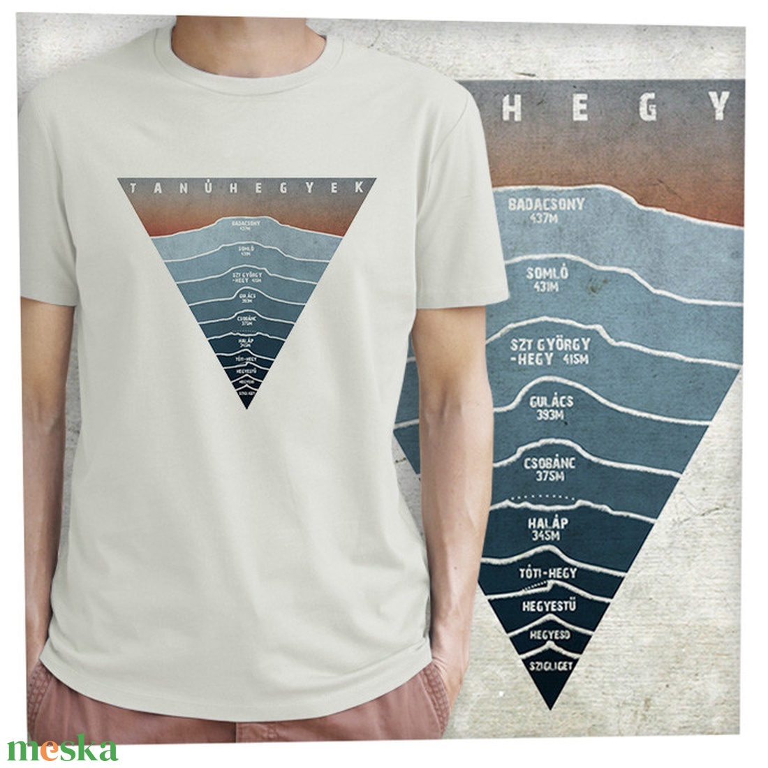 Tanúhegyek-Balaton-felvidéki túra - Prémium bio férfi póló - ruha & divat - férfi ruha - póló - Meska.hu