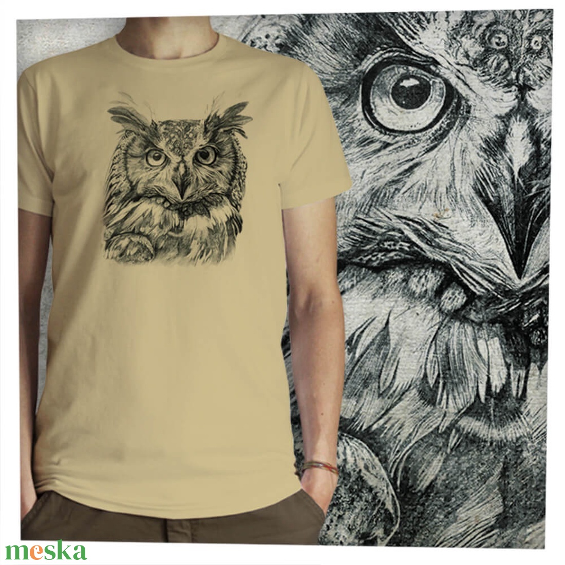 Bagoly - Baász -  Jó minőségű klasszikus férfipóló - ruha & divat - férfi ruha - póló - Meska.hu