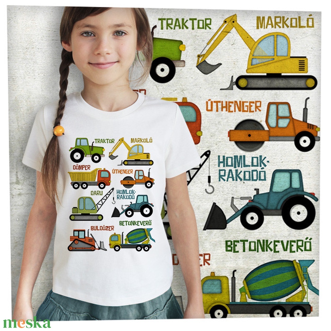 Munkagépek - Prémium bio gyerekpóló - ruha & divat - gyerekruha - póló - Meska.hu
