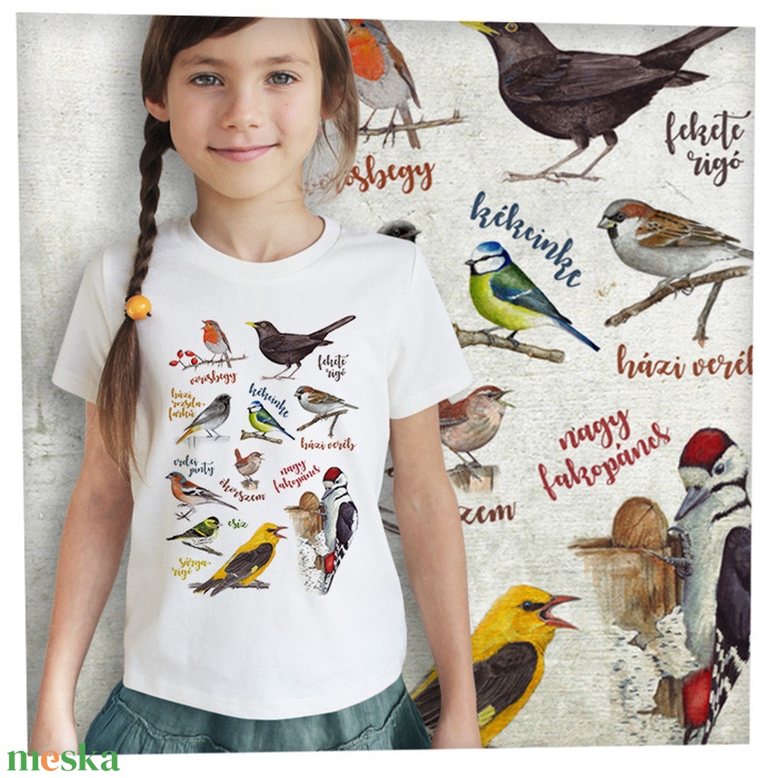 Madarak  - Prémium bio gyerekpóló - ruha & divat - gyerekruha - póló - Meska.hu