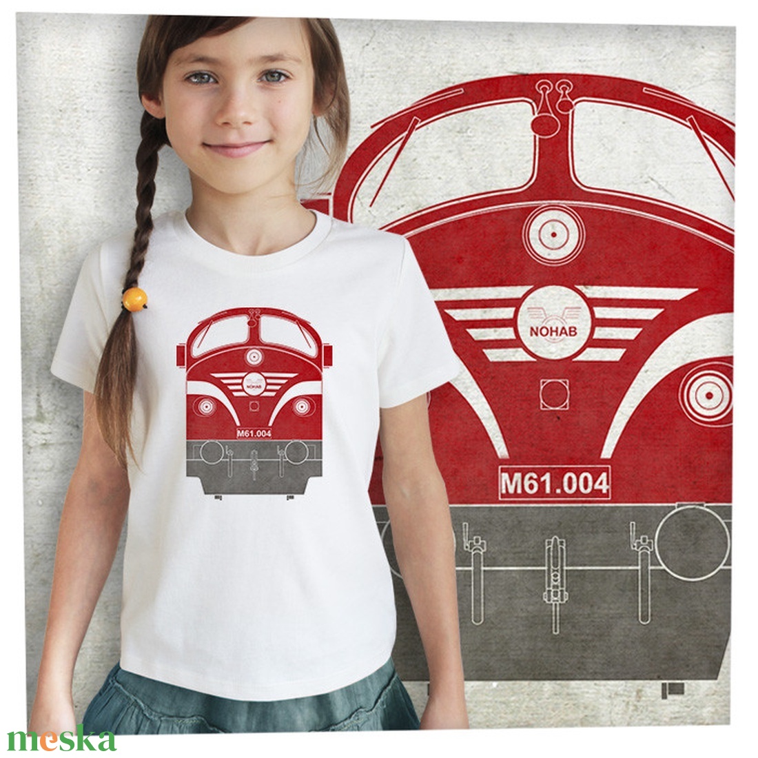 Mozdony-Nohab dízelvonat M61 - Prémium bio gyerekpóló - ruha & divat - gyerekruha - póló - Meska.hu