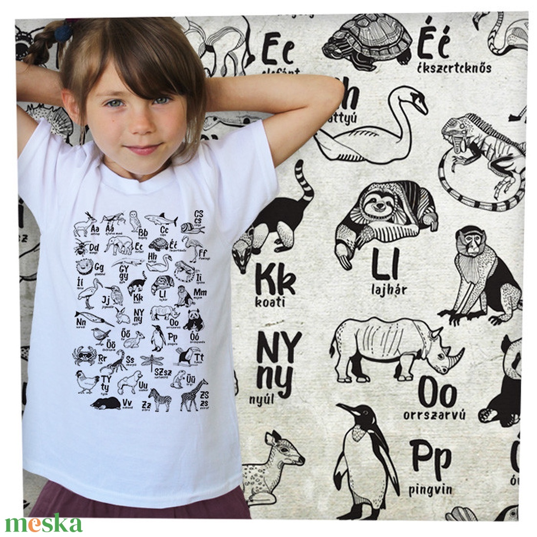 Állat ABC - Jó minőségű klasszikus gyerekpóló - ruha & divat - gyerekruha - póló - Meska.hu