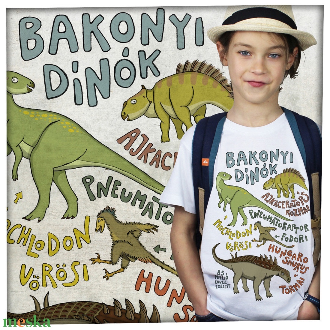 Bakonyi dínók - Jó minőségű klasszikus gyerekpóló - ruha & divat - gyerekruha - póló - Meska.hu