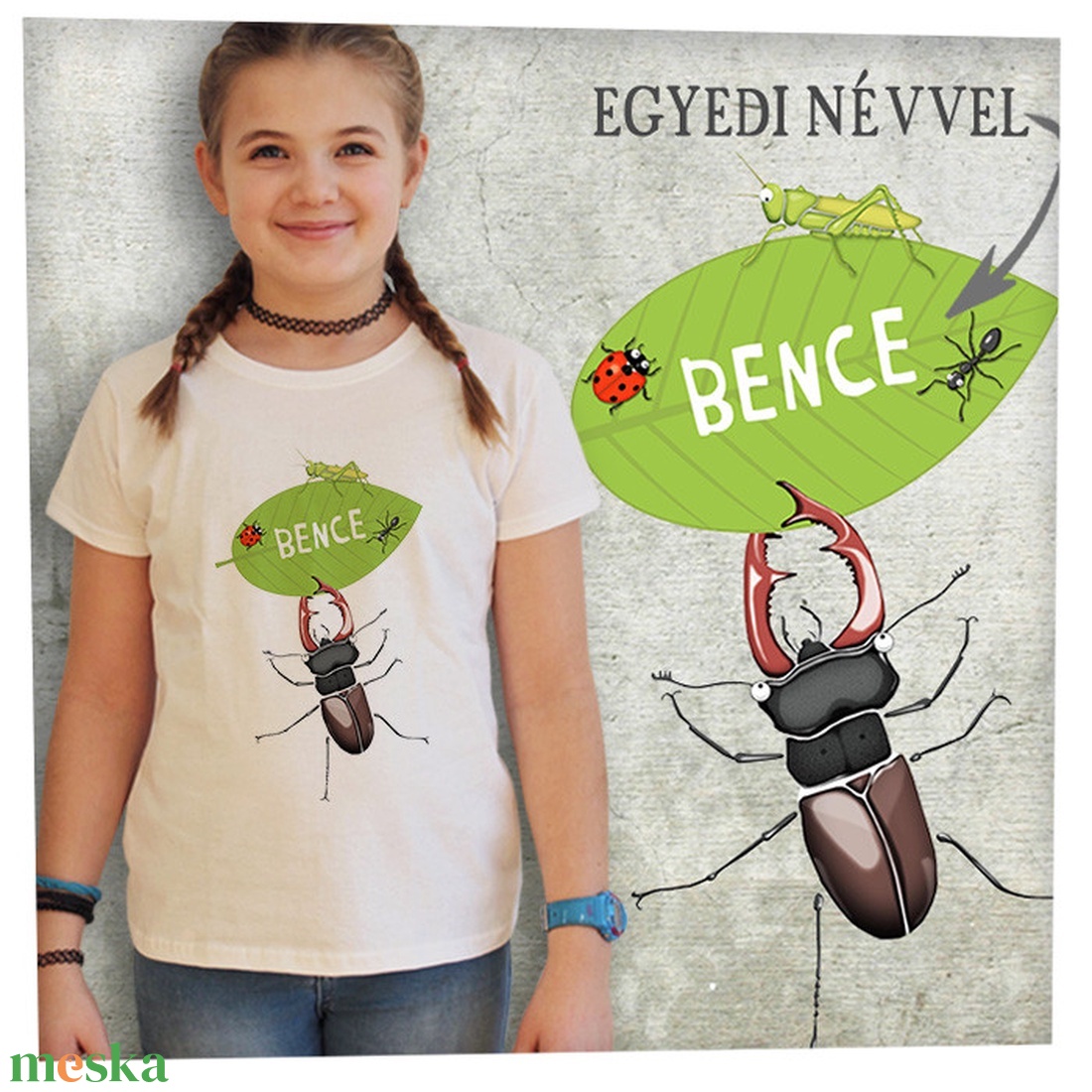 Erdőjáróknak saját névvel - Jó minőségű karcsúsított lányka póló - ruha & divat - gyerekruha - póló - Meska.hu