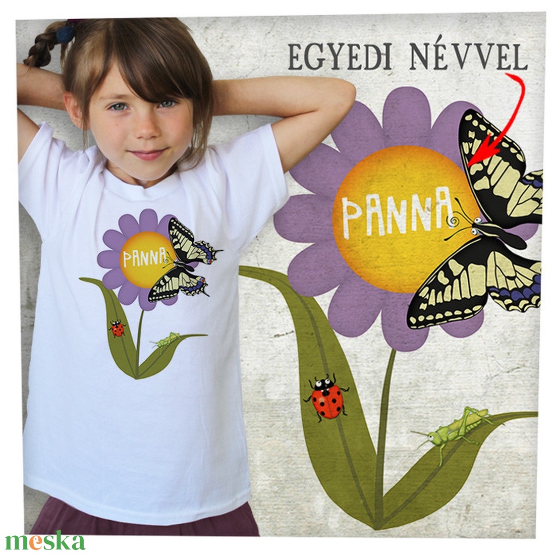 Rétjáró leánykáknak saját névvel - Jó minőségű klasszikus gyerekpóló - ruha & divat - gyerekruha - póló - Meska.hu