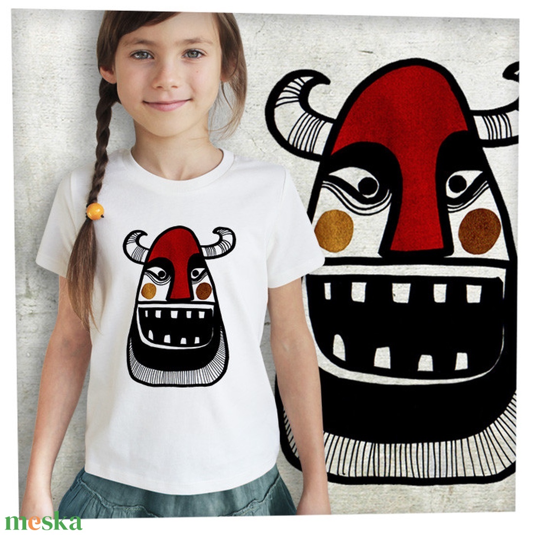 Busó álarc - Prémium bio gyerekpóló - ruha & divat - gyerekruha - póló - Meska.hu