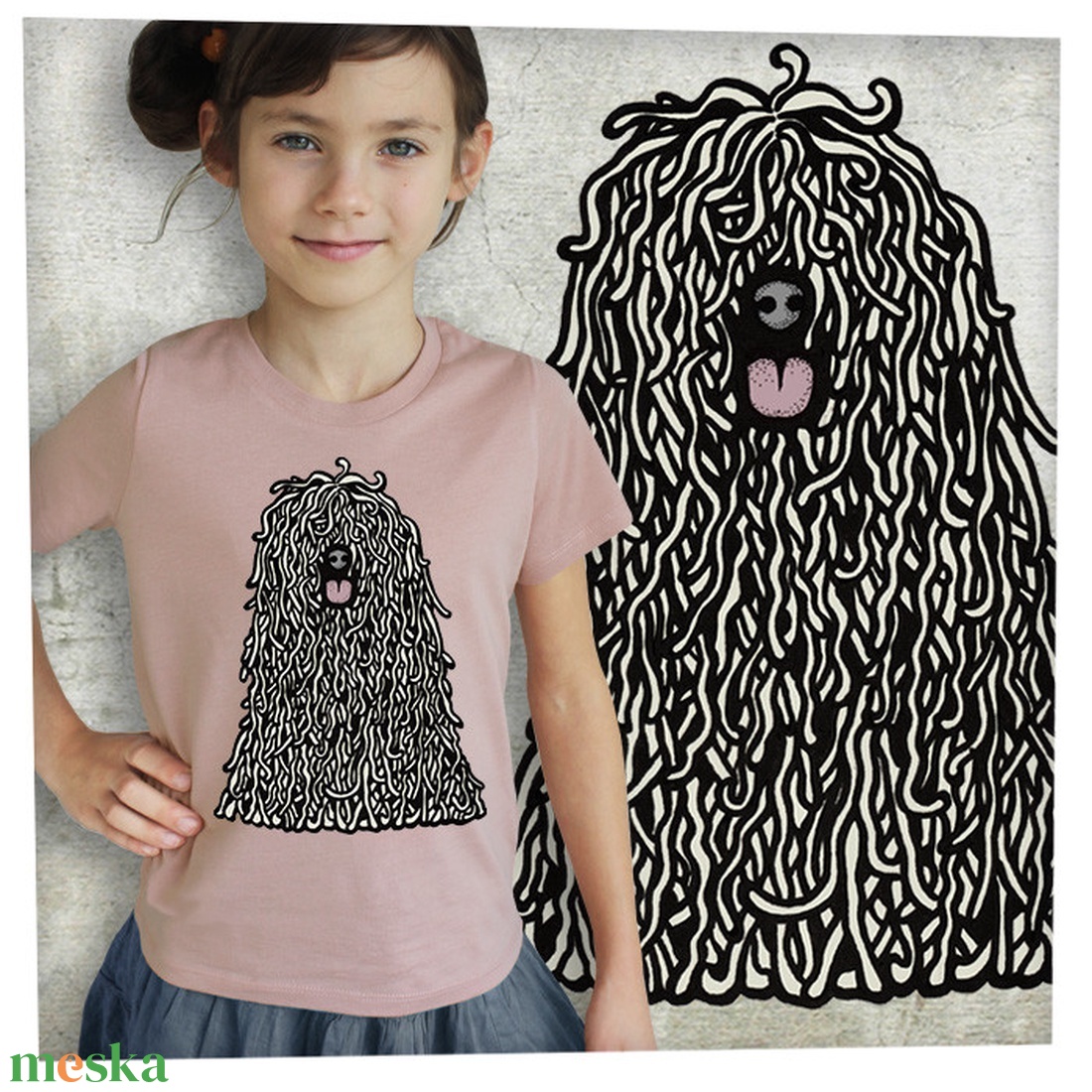 Puli fehér - Prémium bio gyerekpóló - ruha & divat - gyerekruha - póló - Meska.hu