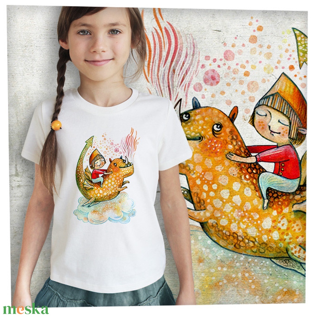 Sárkánylovas - Prémium bio gyerekpóló - ruha & divat - gyerekruha - póló - Meska.hu