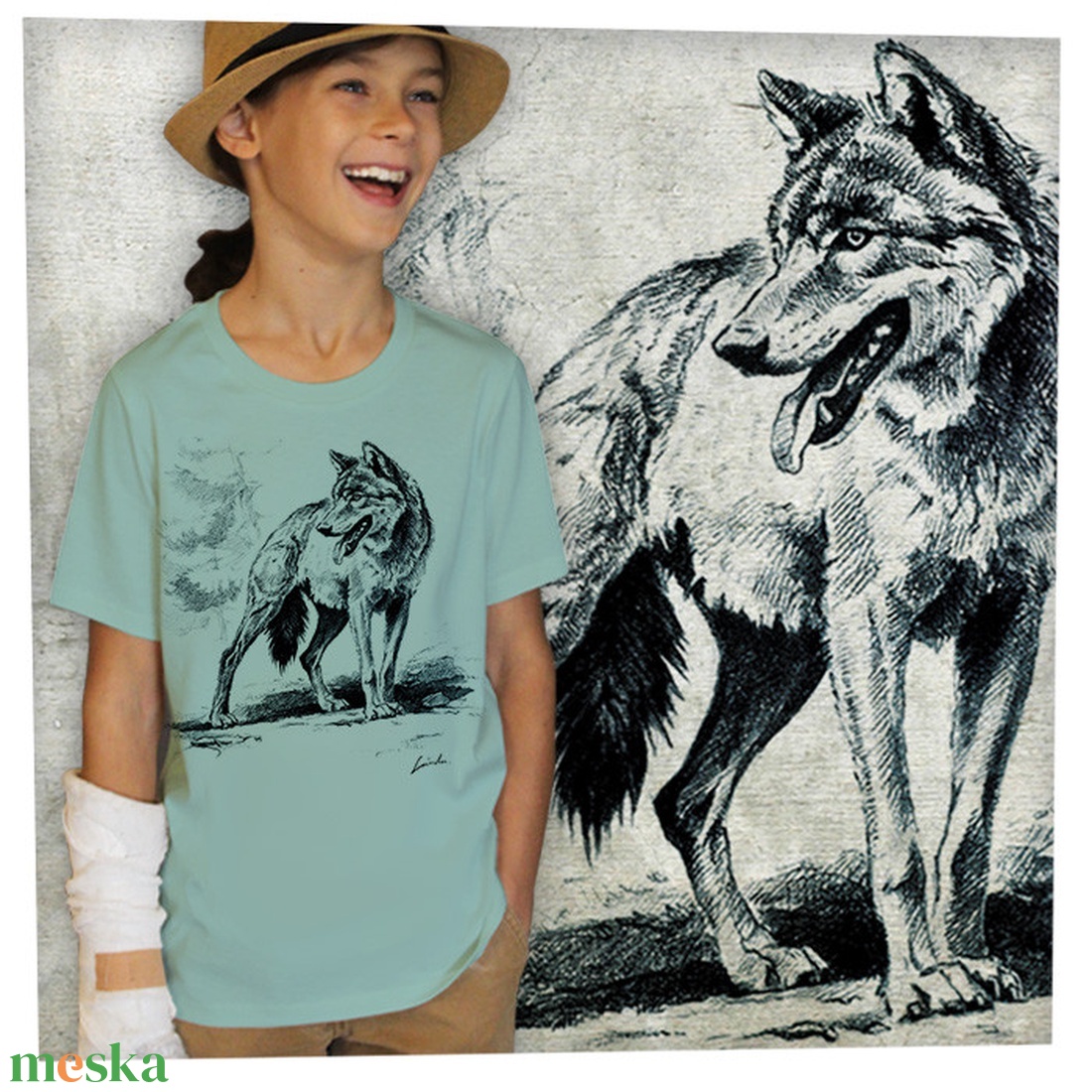 Farkas - Prémium bio gyerekpóló - ruha & divat - gyerekruha - póló - Meska.hu