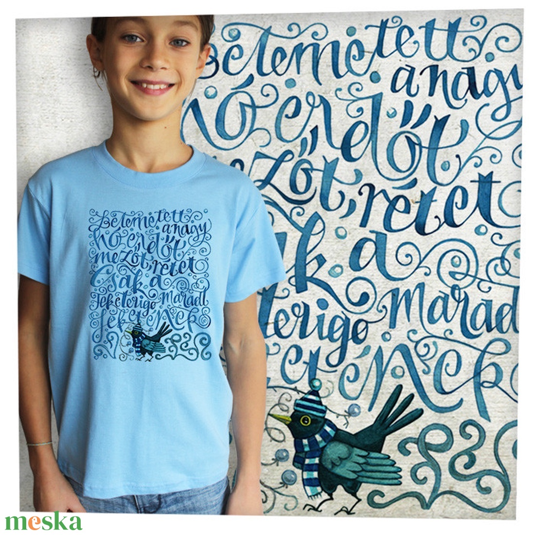 Kányádi Sándor: Betemetett a nagy hó - Jó minőségű klasszikus gyerekpóló - ruha & divat - gyerekruha - póló - Meska.hu