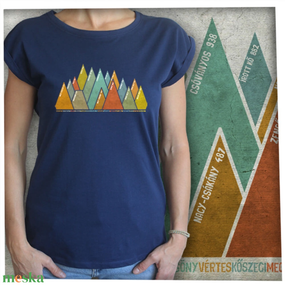 15 hegycsúcs - Magyar hegységek - Lezser női póló - ruha & divat - női ruha - póló, felső - Meska.hu