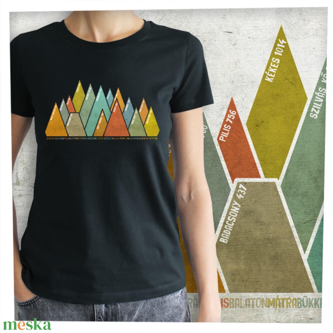 15 hegycsúcs - Magyar hegységek -  Prémium bio női póló - ruha & divat - női ruha - póló, felső - Meska.hu